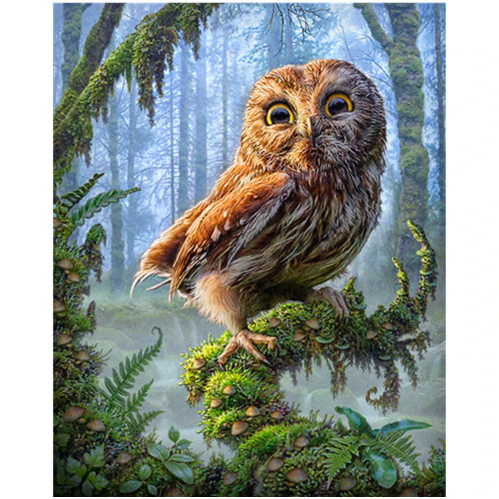 Decorative painting yellow Owl