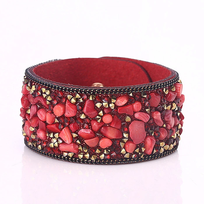 Fashion leather velvet hot drilling bracelet Creative personality diamond bracelet wrist band