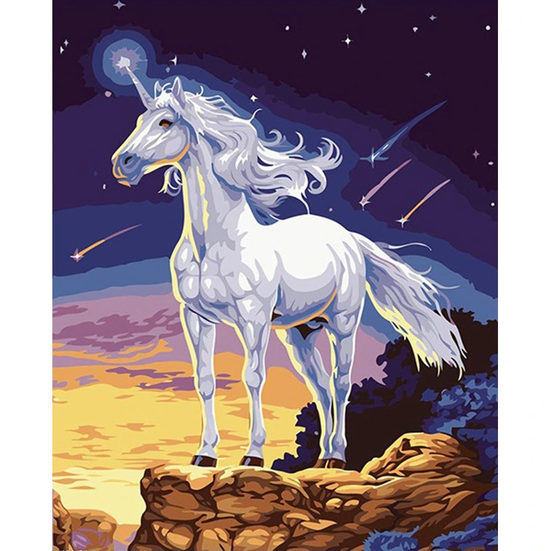 Digital painting frameless horse 4050 animal