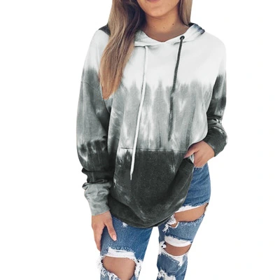 Gradient print plus velvet sweatshirt