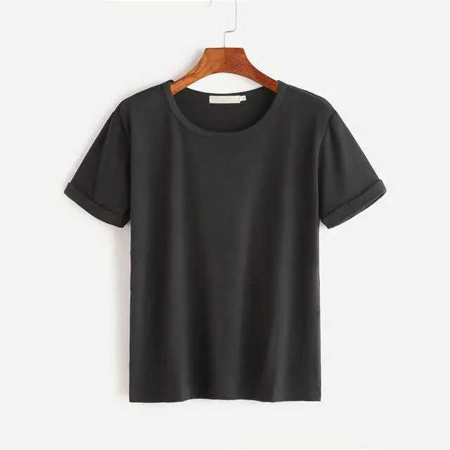 Midnight Black Rolled Tee