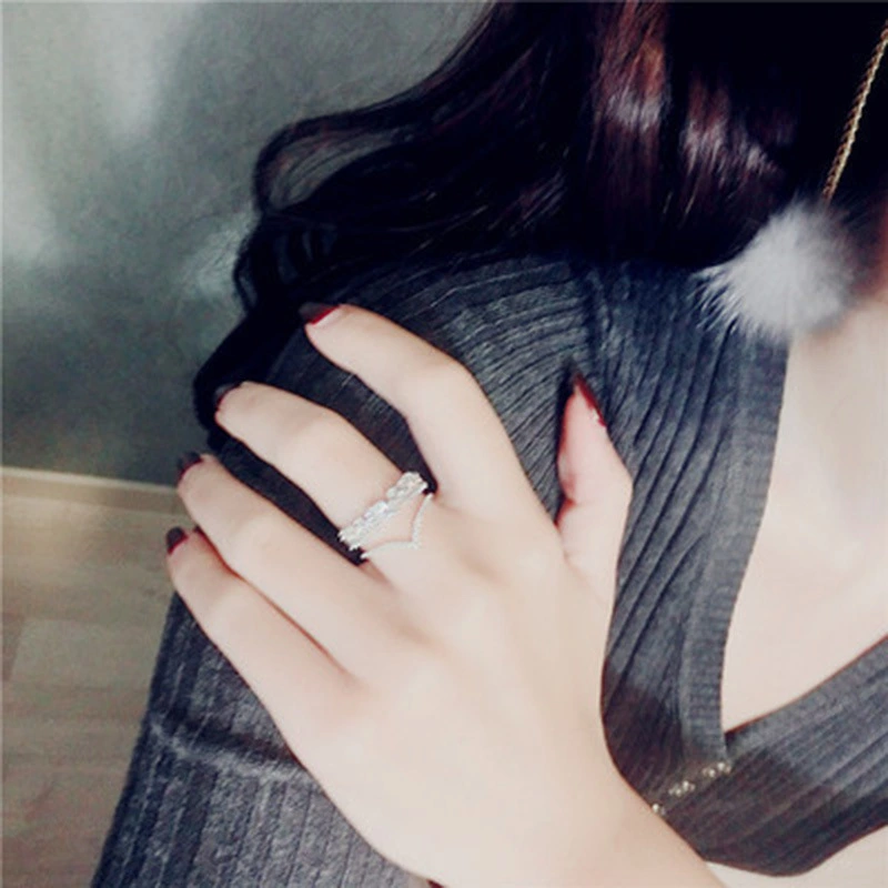 Double-layer zircon micro-set ring