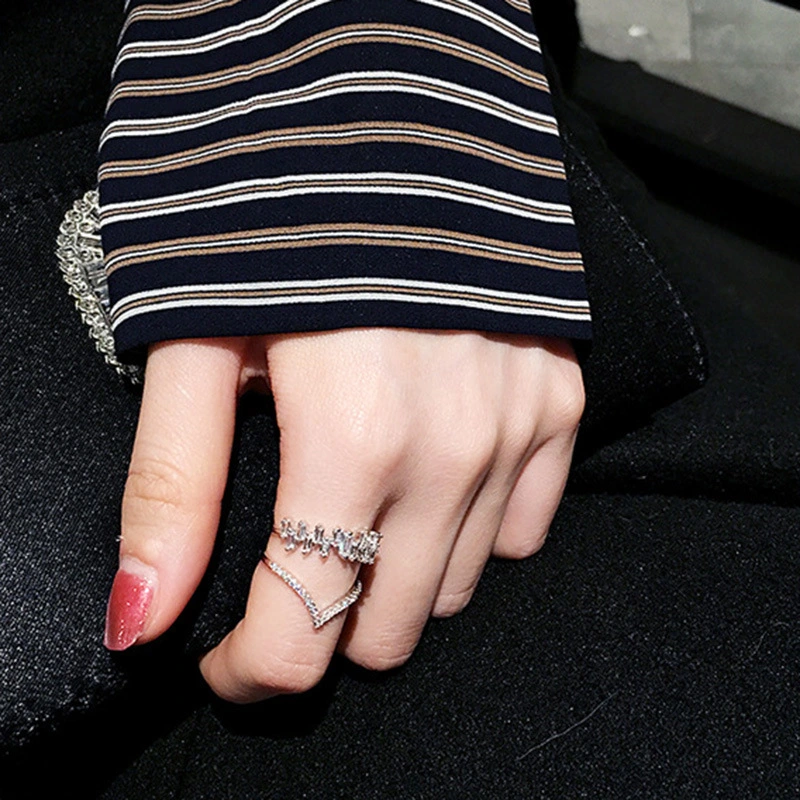 Double-layer zircon micro-set ring
