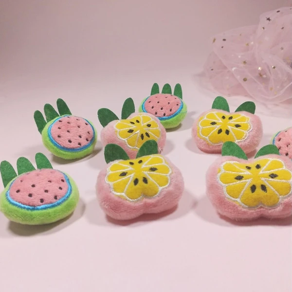 Cartoon fruit plush brooch