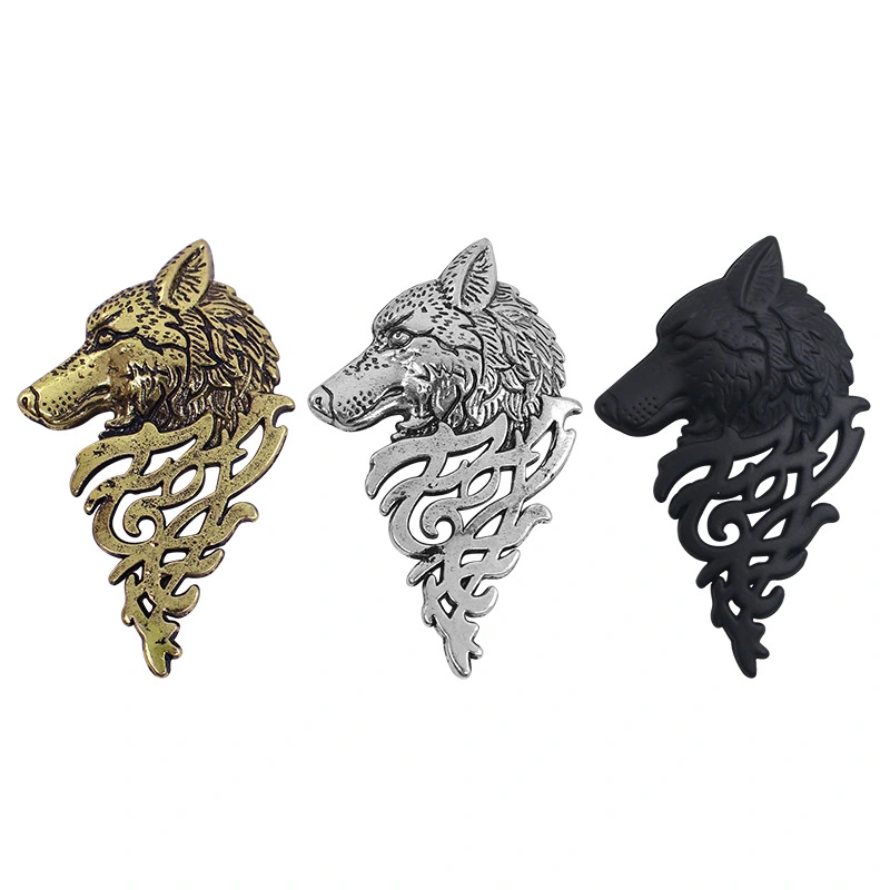 Domineering Wolf Head Brooch