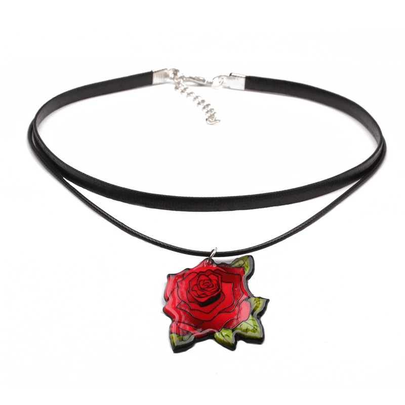 Acrylic rose necklace