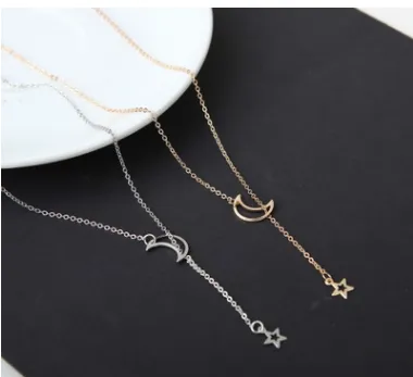 Simple Moon Star Necklace Clavicle Chain Short Necklace
