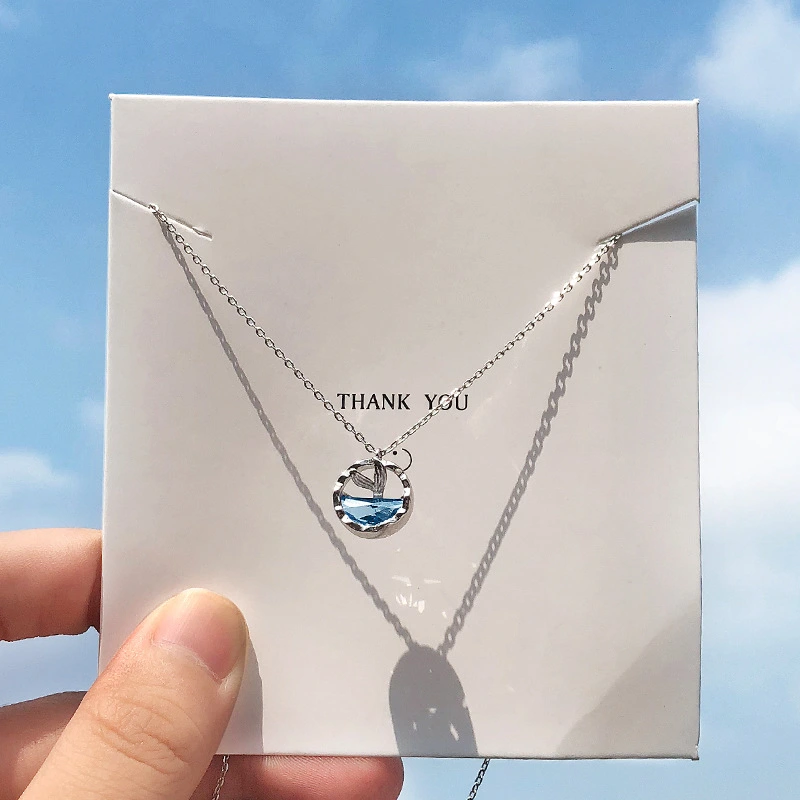 S925 sterling silver mermaid tear necklace