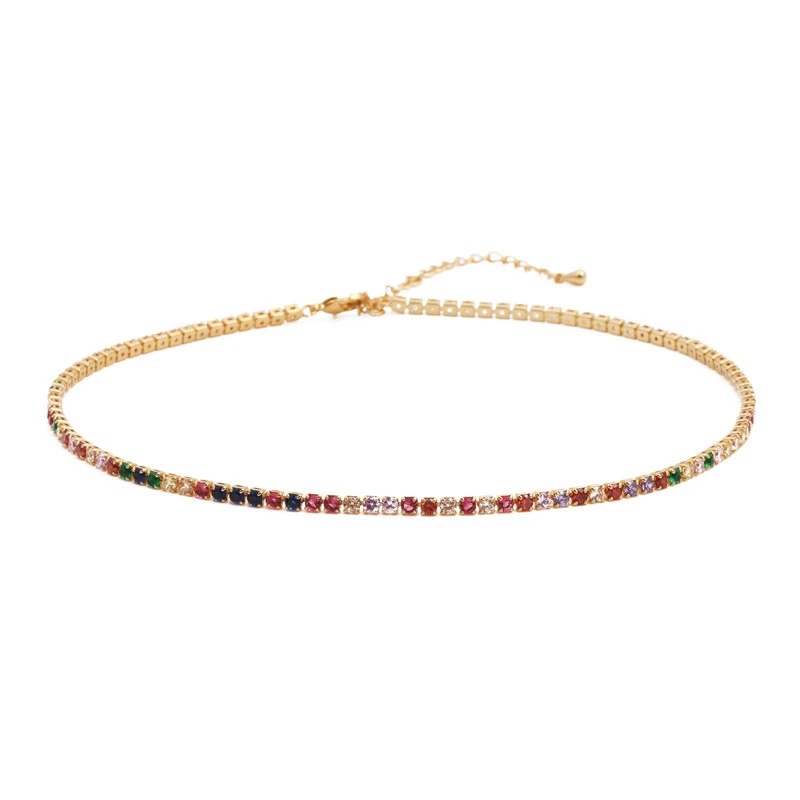 Korean Style Luxury Colorful Zircon Adjustable Necklace