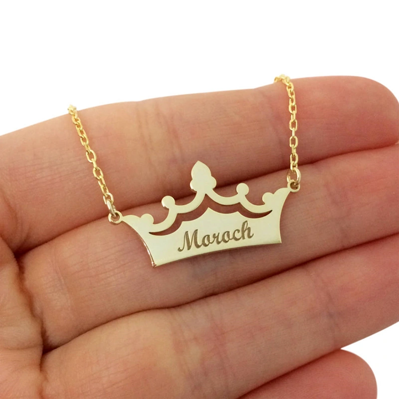 Crown Private Name Necklace