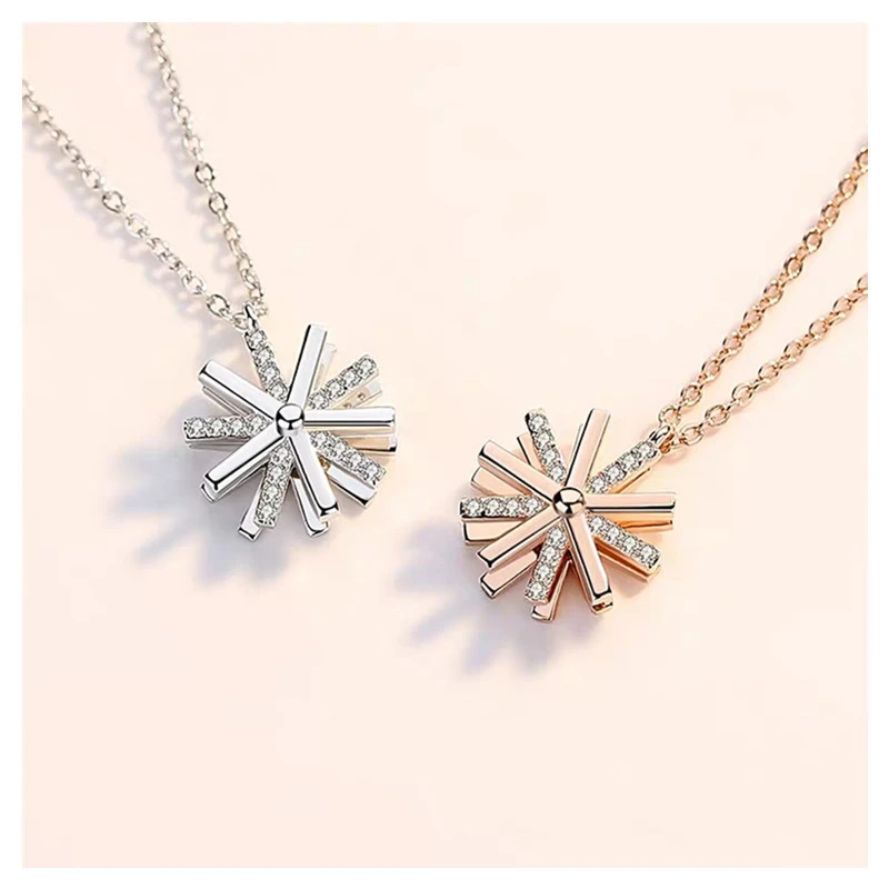 Rotating Smart Pendant Sunflower Windmill Clavicle Chain