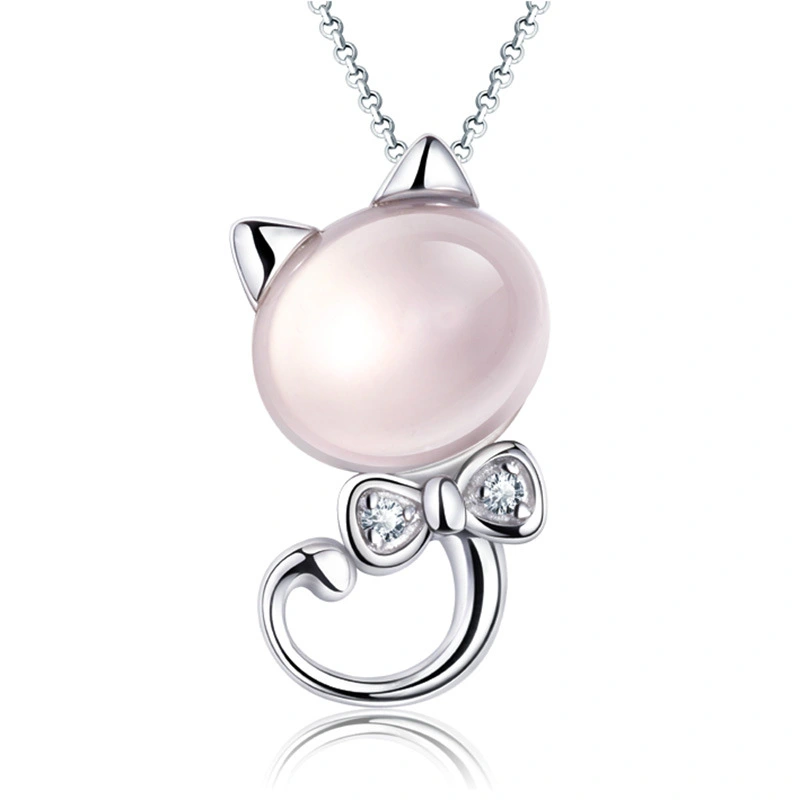 The only Chinese female fashion silver plated necklace wholesale manufacturers Pendant female natural stone pendant lotus powder