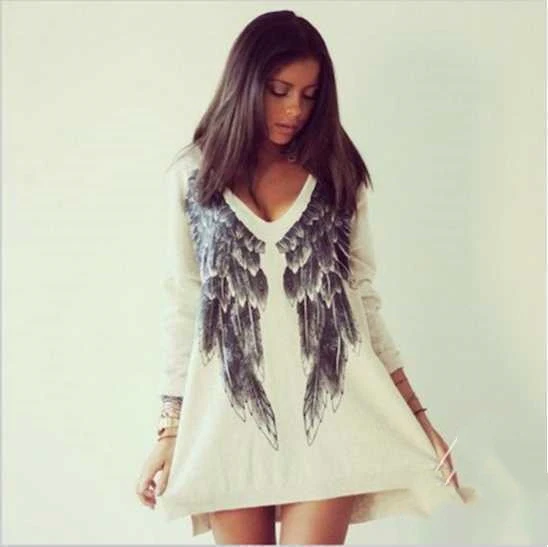 Angel wings print through both front and back