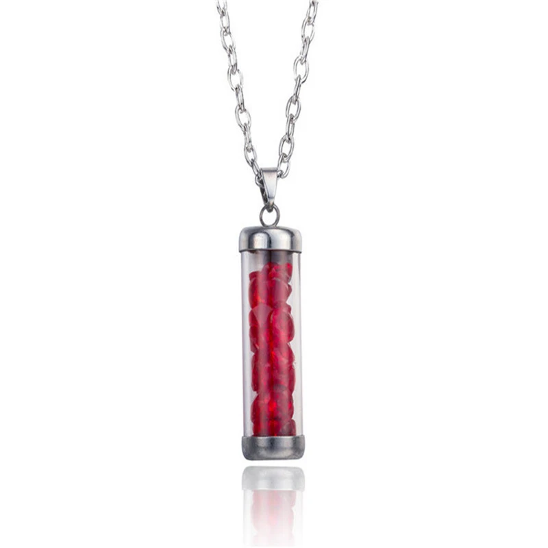 Natural stone drift bottle necklace pendant