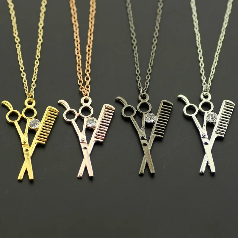 Scissor comb wash cut blow necklace