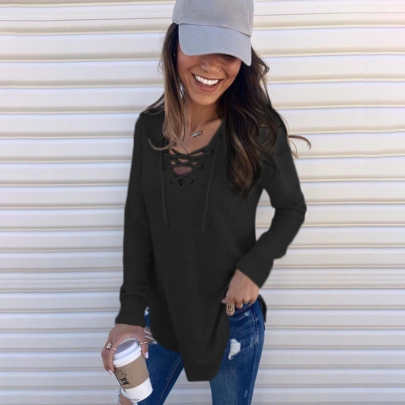 V-neck strapped loose top