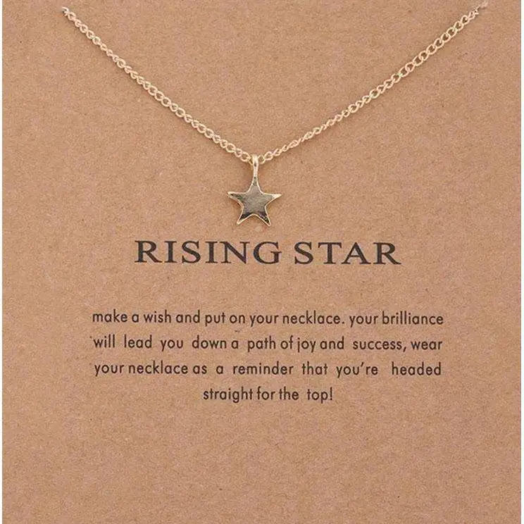 WISH Fashion New Golden Korean Alloy Pentagonal Star Clavicle Short Necklace