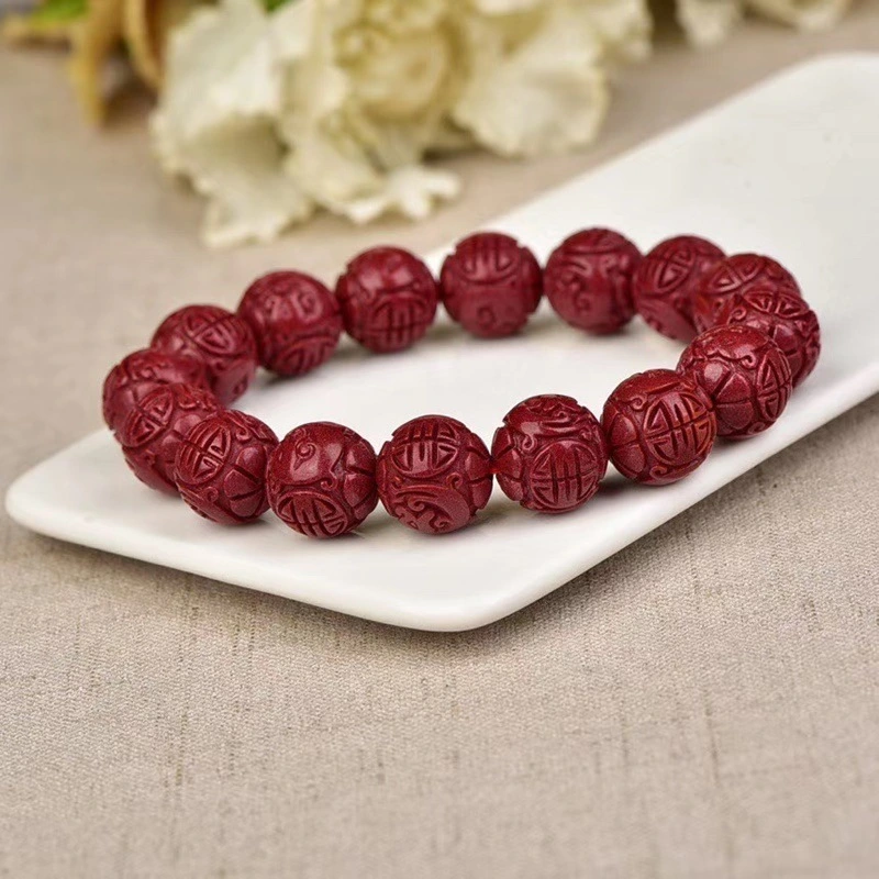 Natural ore cinnabar bracelet