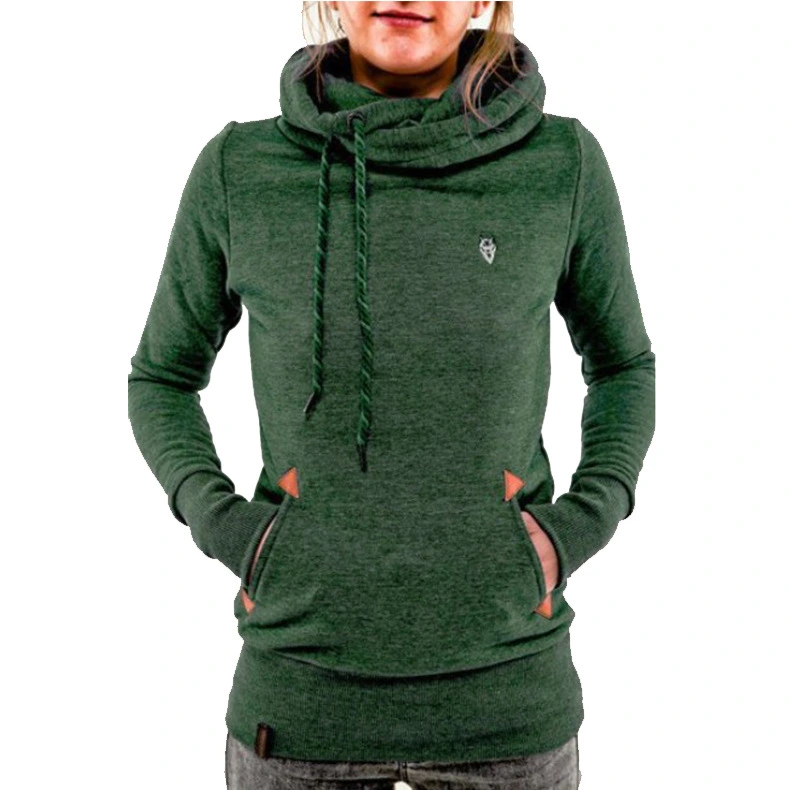 Fashion hooded long sleeve embroidered hooded sweater