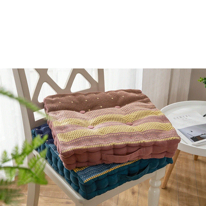 Handmade Cushion Thicken Fat Cushion Household Square Belt Portable Cushion Floor Mat