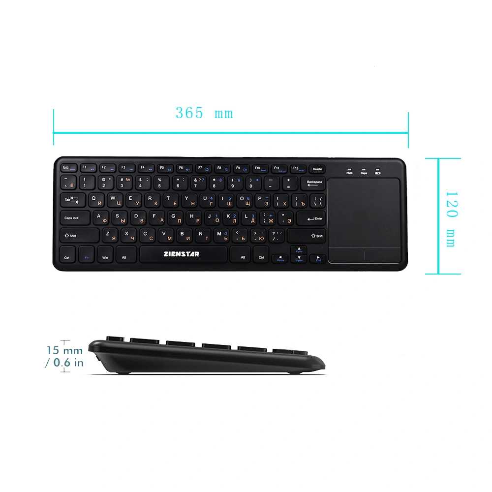 Portable lightweight wireless touch keyboard