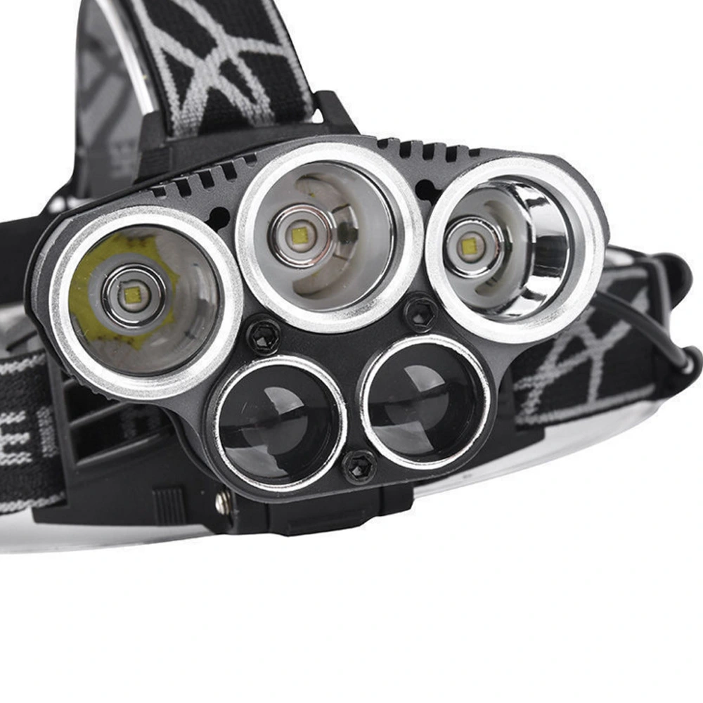 6-mode USB rechargeable outdoor night fishing 5LED headlight