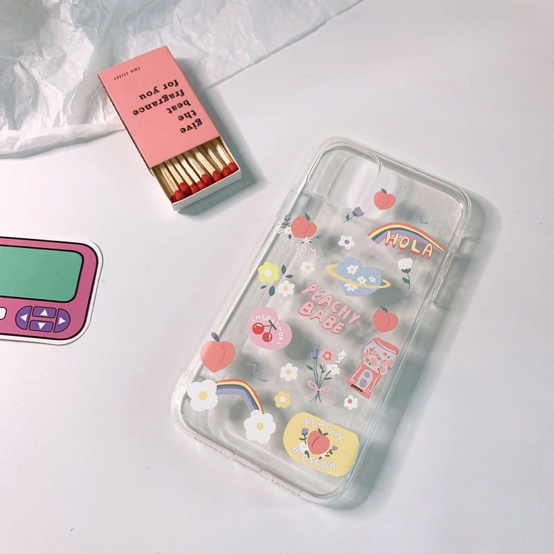 Compatible with Apple , Cartoon rainbow flower phone case