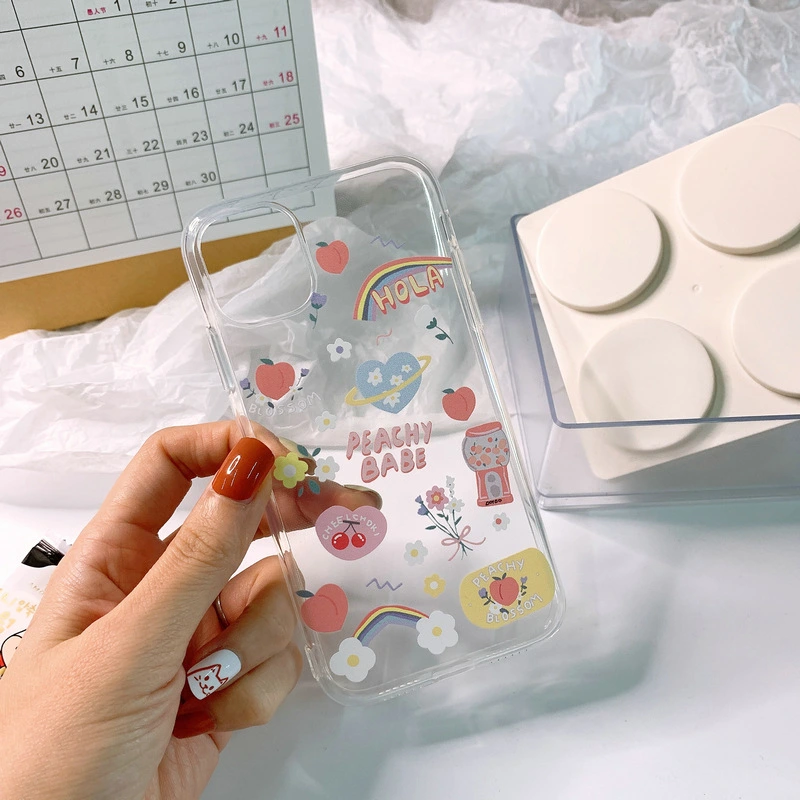 Compatible with Apple , Cartoon rainbow flower phone case