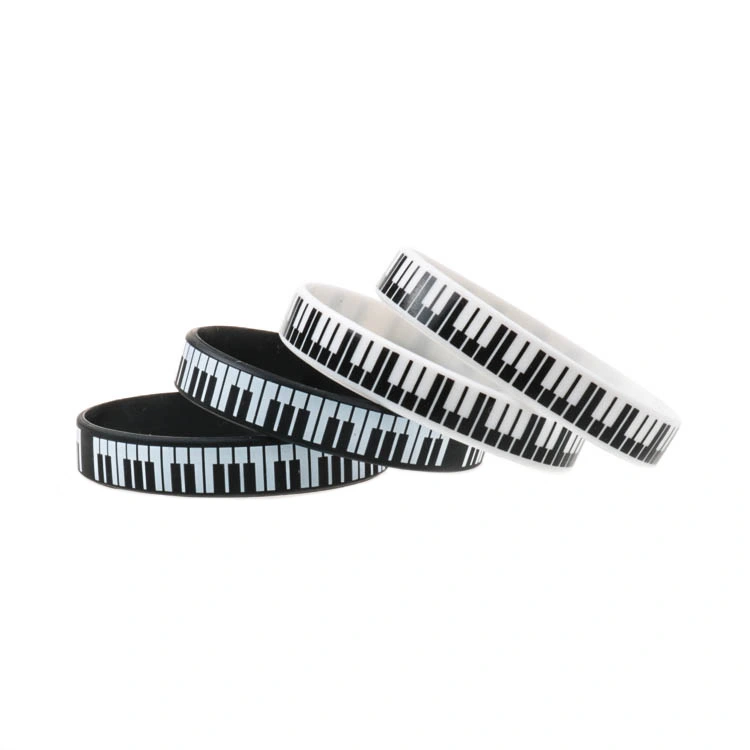 Black and white piano striped bracelet