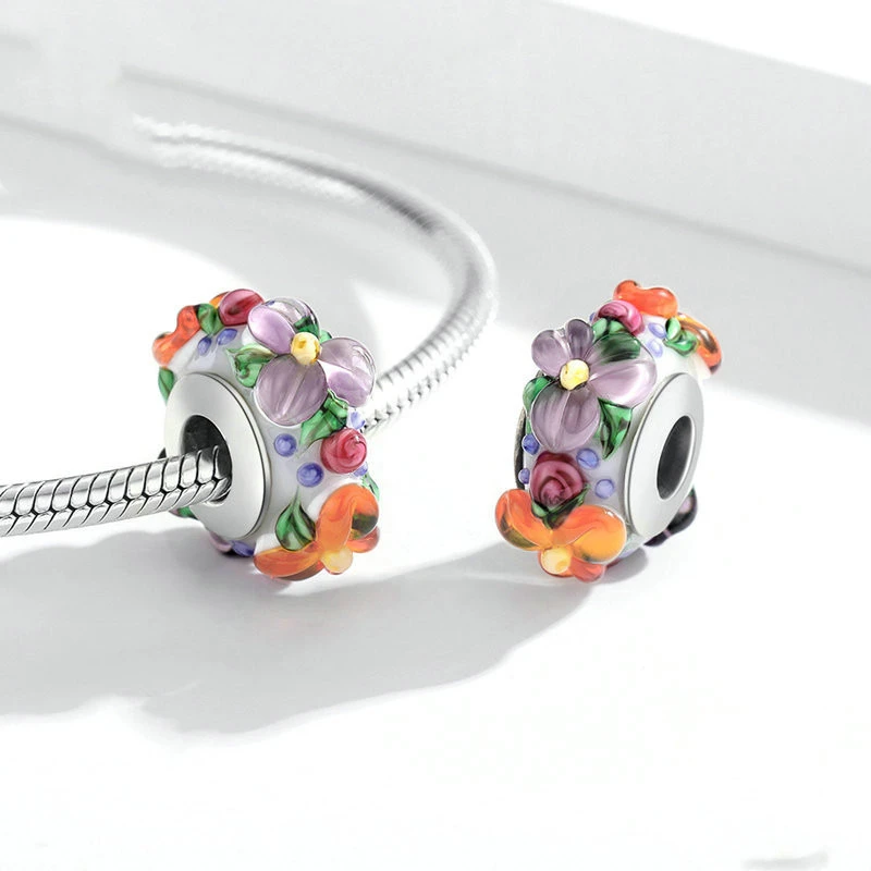 Colored Glass Beads, Colorful Flowers, Fashion