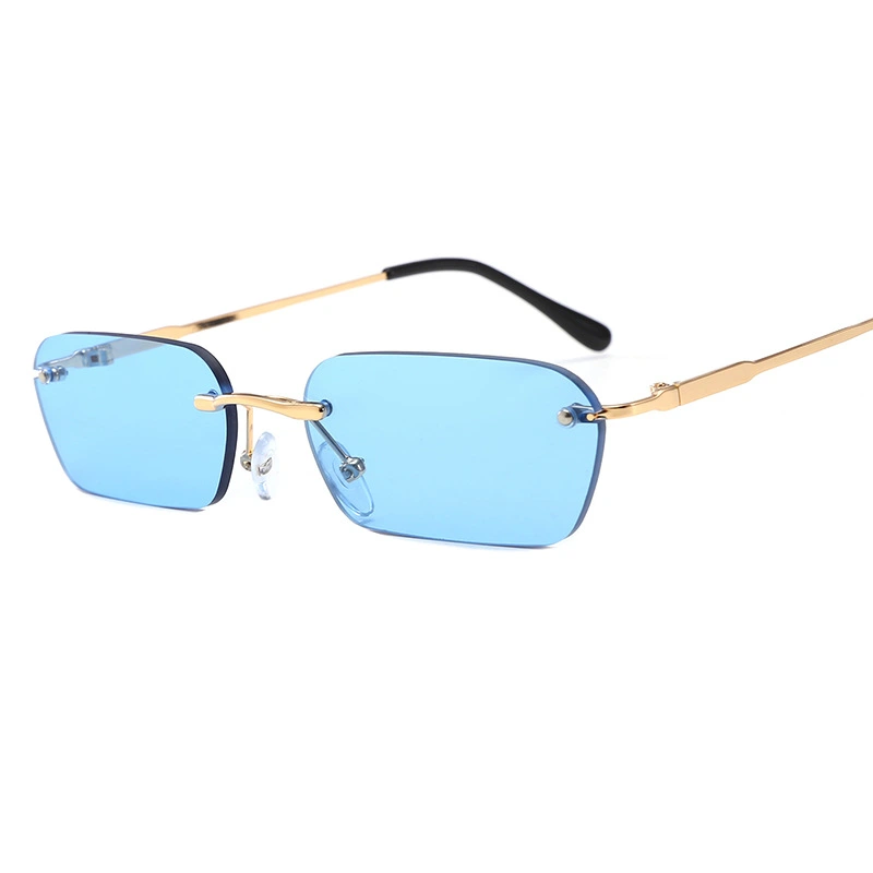 Compatible with Apple, Peekaboo gafas de sol rectangulares sin montura para mujer color claro accesorios de verano gafas de sol cuadradas para hombre tama?o peque?o uv400