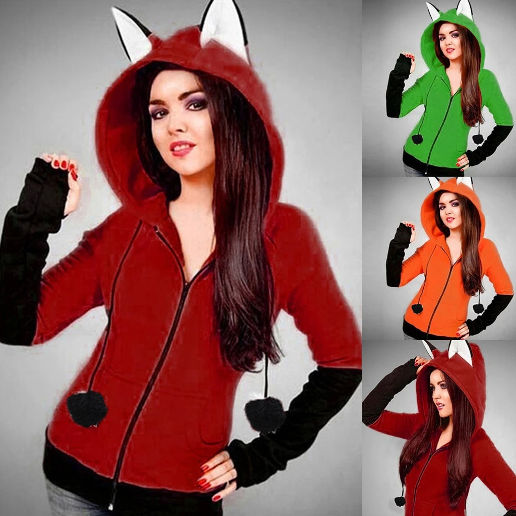Multicolor patchwork ears cute sweater
