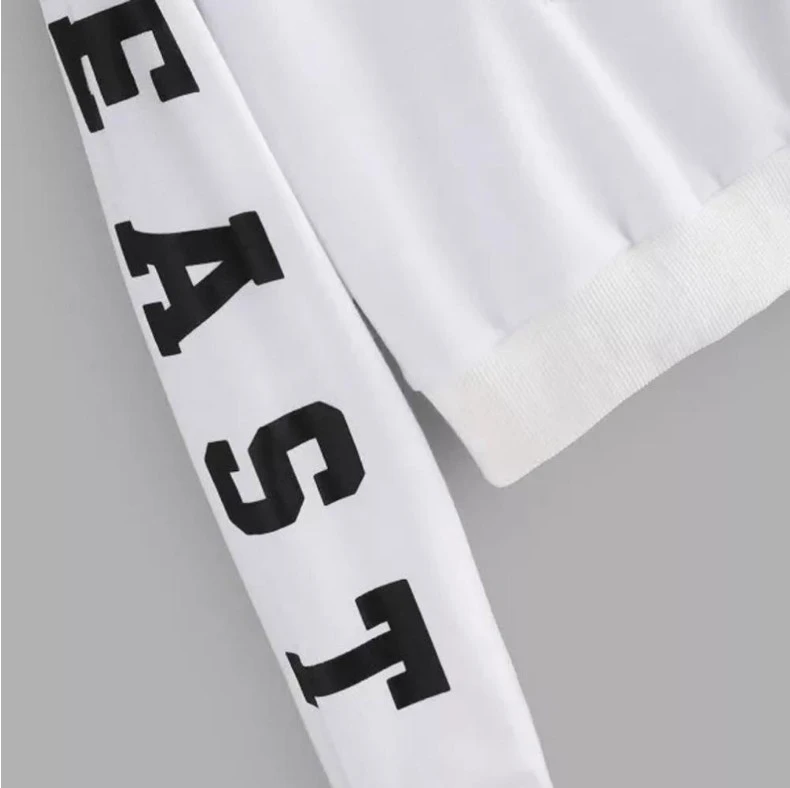Letter printed hooded sweater