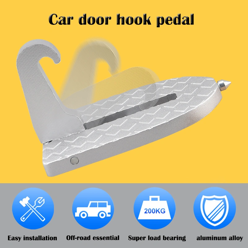 Foldable Car Door Step Pedal Universal Auto Rooftop Luggage Ladder Hooked Foot Pegs Doorstep Safety Hammer