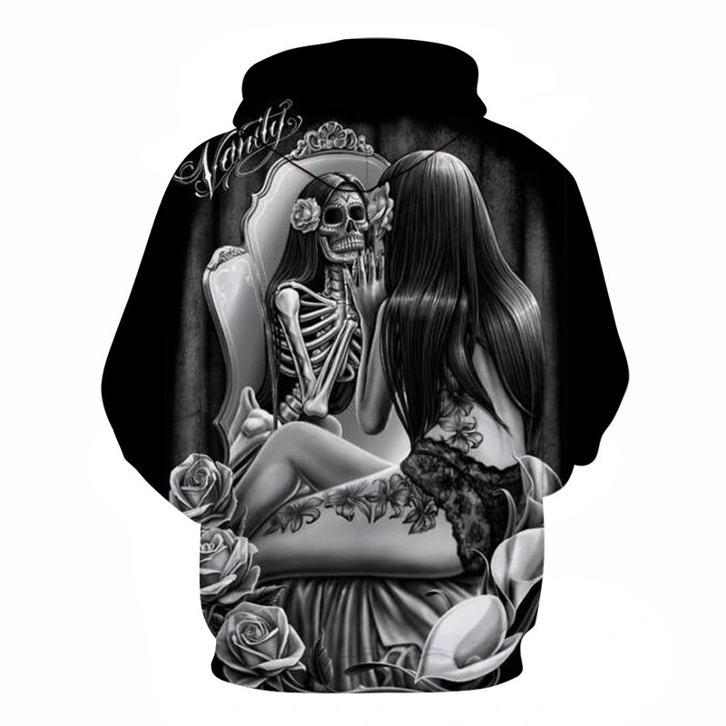 Beauty girl digital print hooded couple sweater