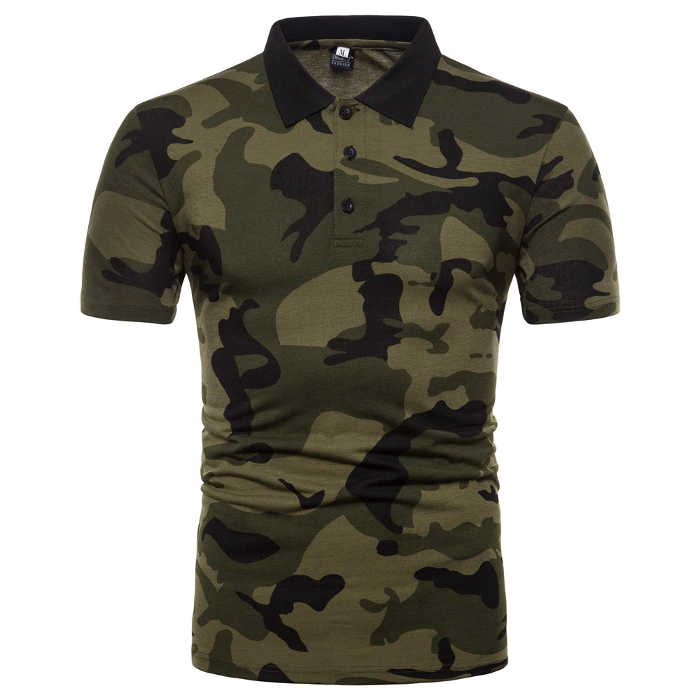 New Men's Fashion Plus Size Camouflage Short Sleeve