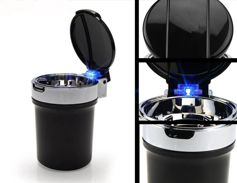 Car LED Ashtray With Lamp Multifunctional High Temperature Resistant Car Ashtray With Lid