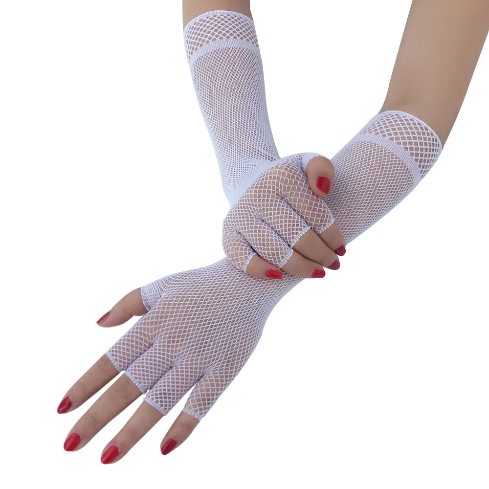 Half finger fishing net glove length