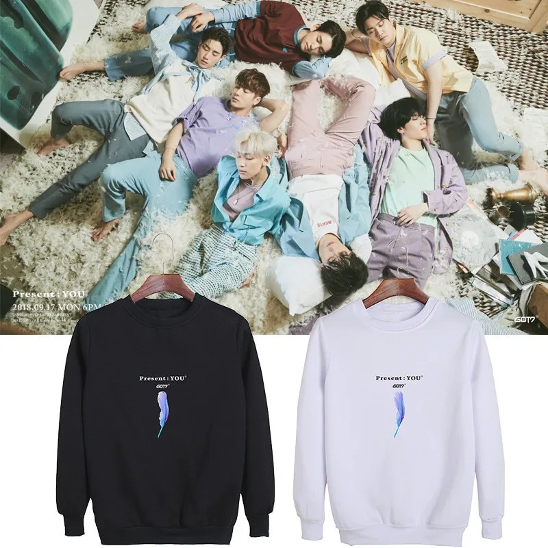 KPOP GOT7 New Album Present You Round Neck Long Sleeve Tops K-POP Pullovers Sweatshirt