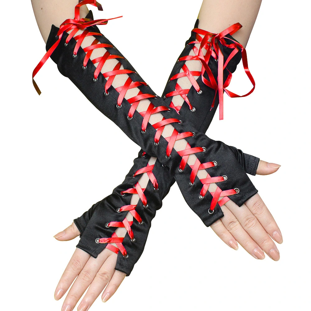 European And American Satin Punk Gloves