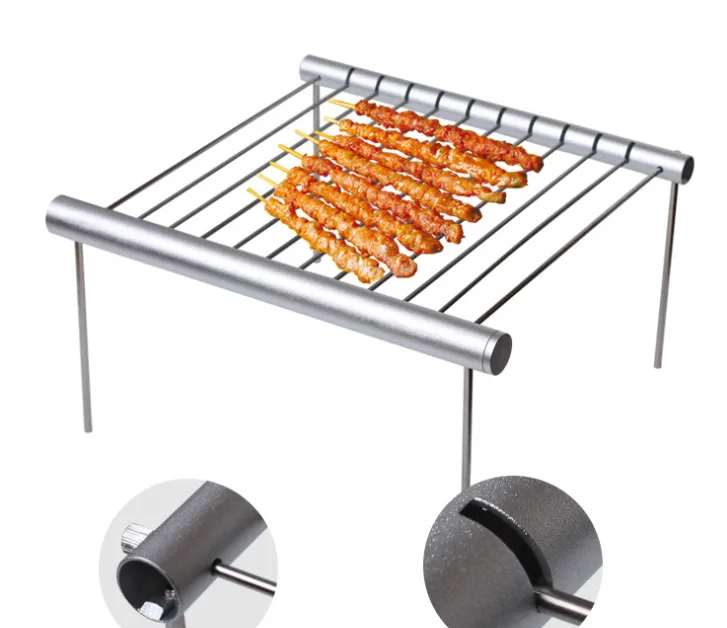 Stainless steel outdoor portable collapsible shrinking mini barbecue