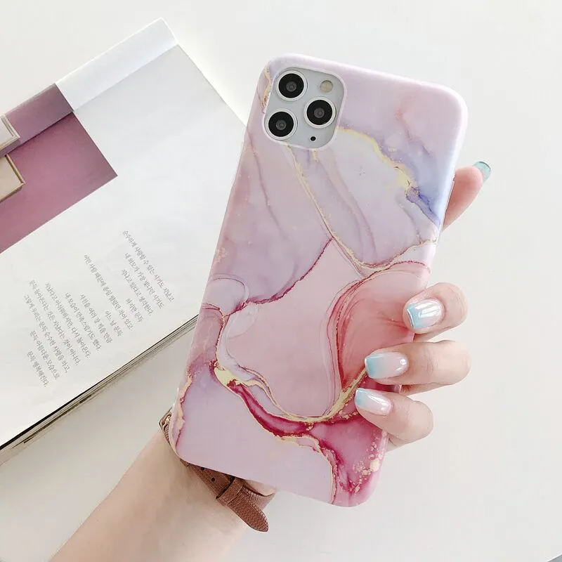 Compatible with Apple, Frosted Marble 8Plus IPhone11 Pro Max Phone Case