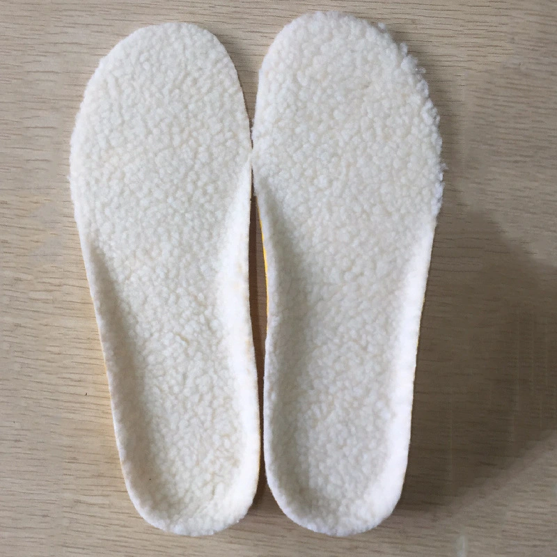 Raised wool insoles