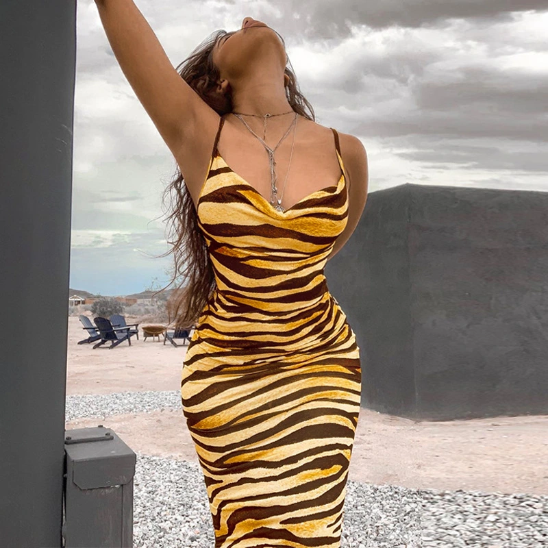 Slim suspender dress