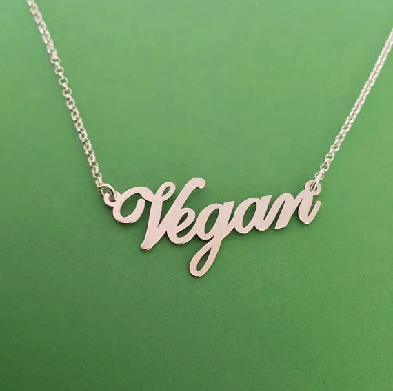 Gold  Letters Vegan Pendant Necklace Choker