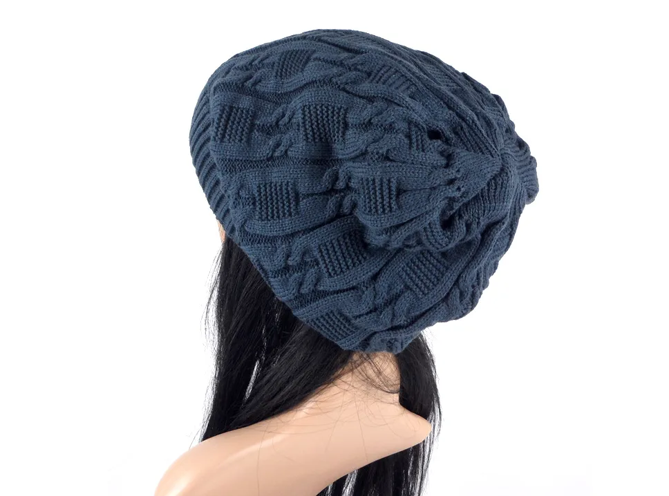 Winter Pile Knitted Woolen Women's Double-layer Hat