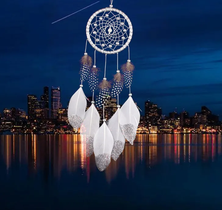 Dream catcher feather wind chime