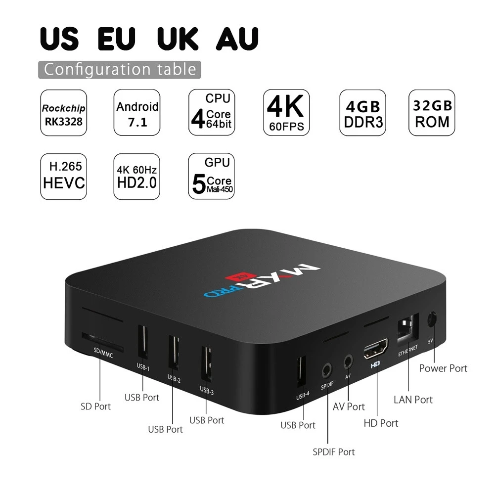 Black MXR PRO Android Network HD Set-Top Box