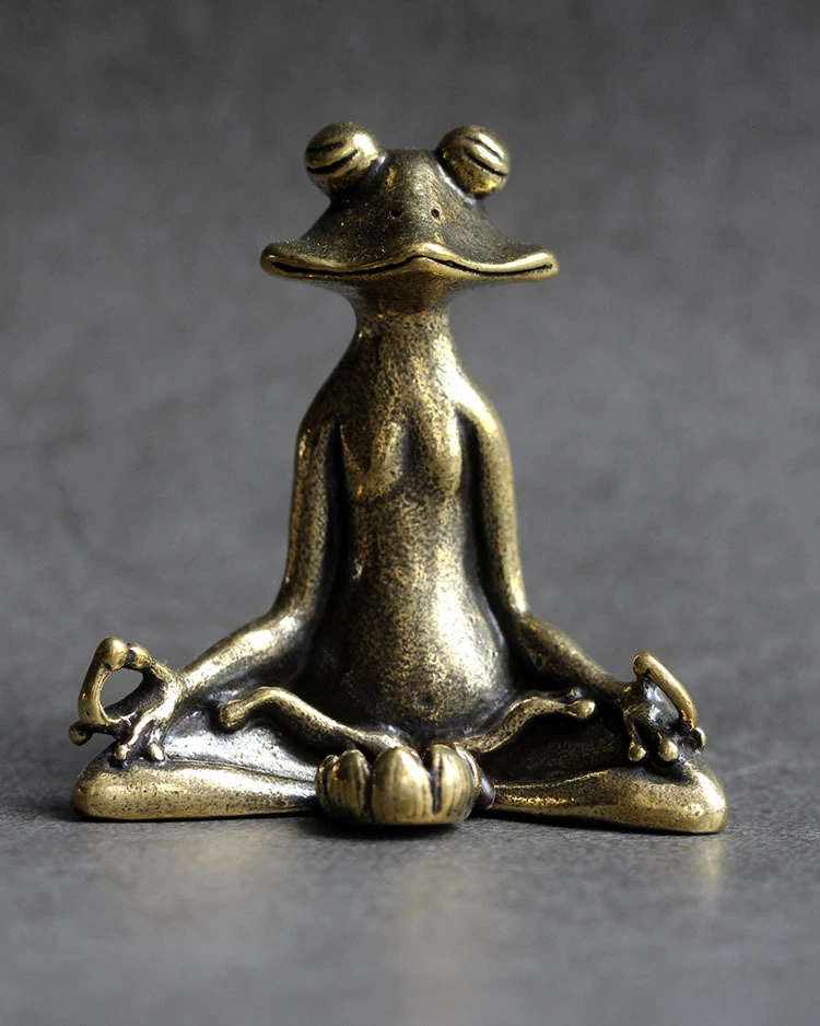 Ancient frog incense insert copper tea pet jewelry craft gift