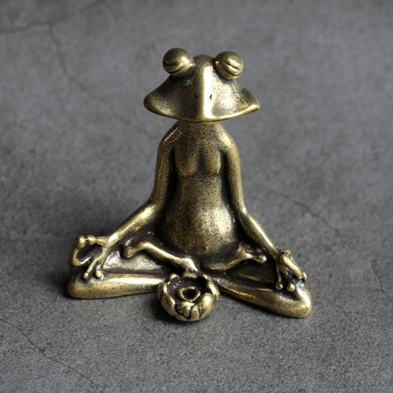 Ancient frog incense insert copper tea pet jewelry craft gift